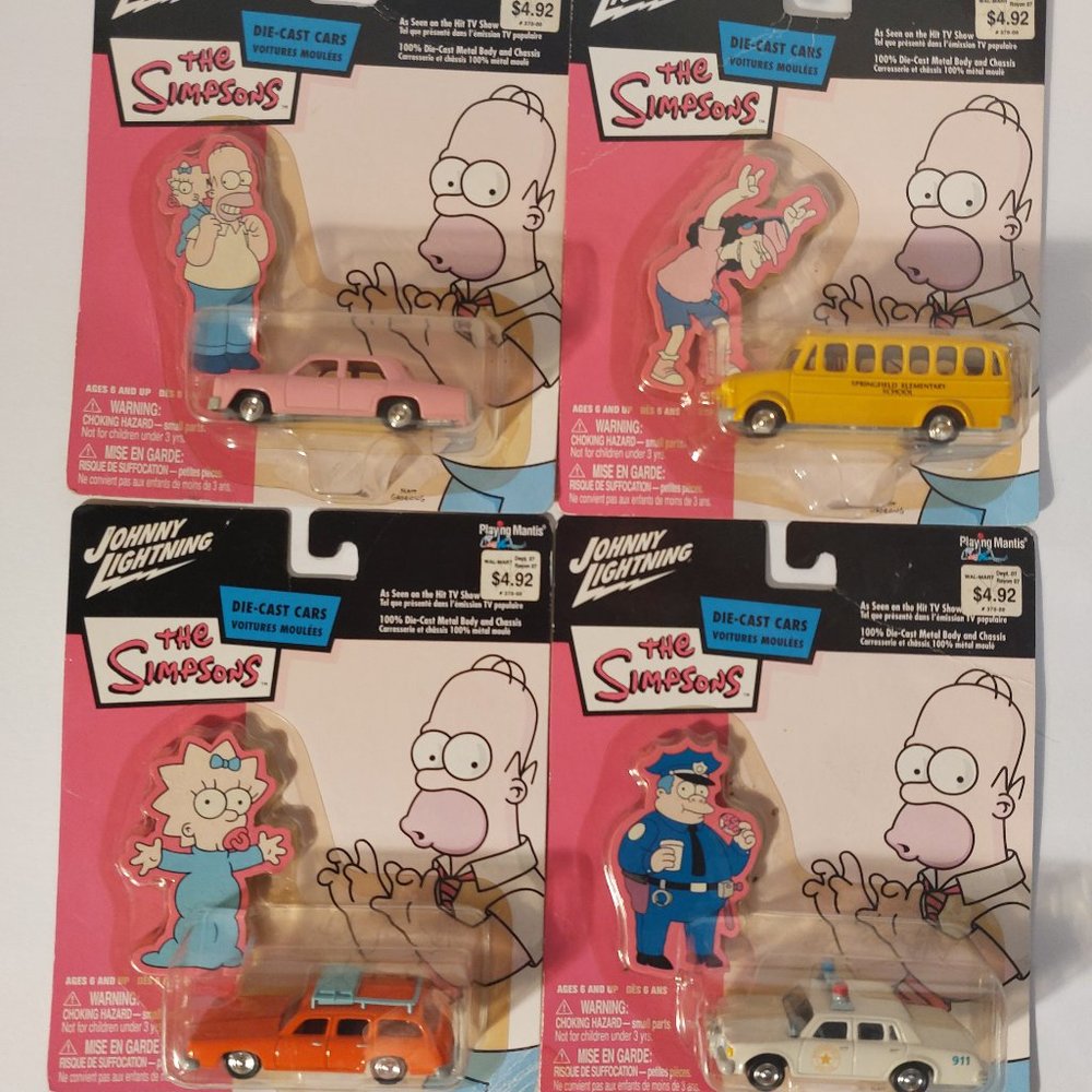 FOUR Johnny Lightning SIMPSONS Vehicles - by Playing Mantis 2003